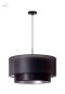 DUOLLA - lampa wisząca z abażurem glamour NANTES, 45x22 cm czarna S