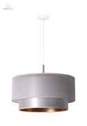 DUOLLA - lampa wisząca z abażurem glamour NANTES, 45x22 cm ecru G