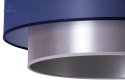 DUOLLA - lampa wisząca z abażurem glamour NANTES, 45x22 cm granatowa/srebrna