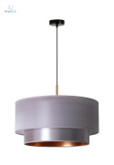 DUOLLA - lampa wisząca z abażurem glamour NANTES, 45x22 cm srebrna G