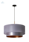 DUOLLA - lampa wisząca z abażurem glamour NANTES, 45x22 cm srebrna G