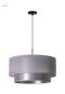 DUOLLA - lampa wisząca z abażurem glamour NANTES, 45x22 cm srebrna S
