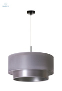 DUOLLA - lampa wisząca z abażurem glamour NANTES, 45x22 cm srebrna S