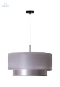 DUOLLA - lampa wisząca z abażurem glamour NANTES, 45x22 cm srebrna S