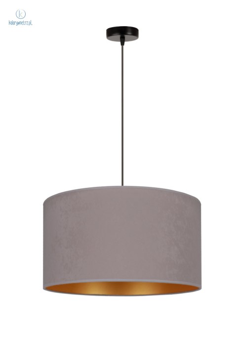 DUOLLA - nowoczesna lampa wisząca z abażurem GOLDEN, grey/gold