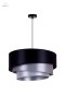 DUOLLA - lampa wisząca glamour z abażurem TRIO, 45x24 cm czarna/srebrna/biała