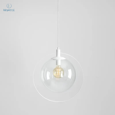 ARTERA - nowoczesna, skandynawska lampa wisząca AURA WHITE TRANSPARENT