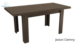 JARSTOL - nowoczesny, mały stół rozkładany do salonu/jadalni INDIANAPOLIS, 120-160 cm kolor ciemny jesion