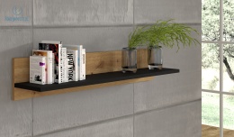 BIM FURNITURE - nowoczesna/loftowa półka wisząca NUKA G, 100x19 cm - kolor dąb artisan