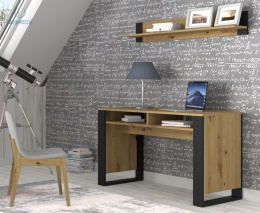 BIM FURNITURE - nowoczesne, loftowe biurko MONDI ARTISAN, 120x55 cm, kolor dąb artisan