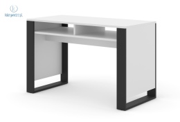 BIM FURNITURE - nowoczesne, loftowe biurko MONDI WHITE, 120x55 cm, kolor biały mat