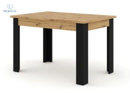 BIM FURNITURE - nowoczesny/loftowy stół rozkładany do salonu/jadalni NUKA H, 120-160 cm - kolor dąb artisan