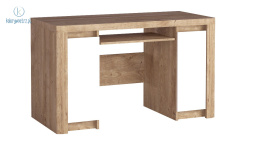 JARSTOL - nowoczesne biurko z wysuwaną półką na klawiaturę LIVINIO L-14 , 130x78 cm - kolor dąb ribbeck/biały połysk