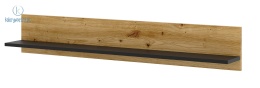 BIM FURNITURE - nowoczesna/foltowa półka wisząca AURA-120 , 120x20 cm - kolor dąb artisan/czarny