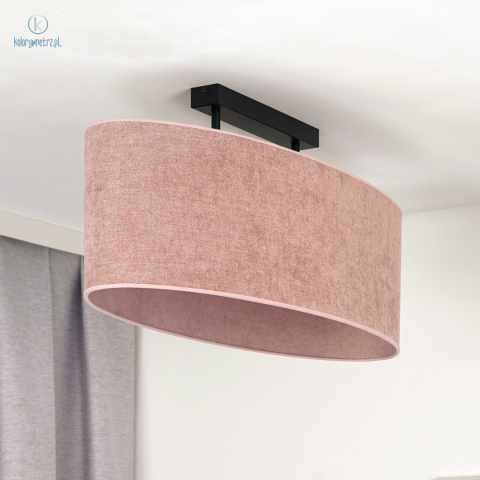 DUOLLA - elegancka lampa sufitowa z abażurem OVAL L, różowa