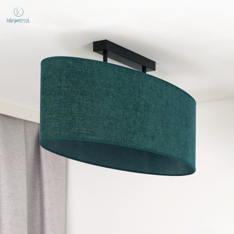 DUOLLA - elegancka lampa sufitowa z abażurem OVAL L, zieleń butelkowa