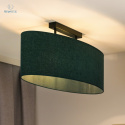 DUOLLA - elegancka lampa sufitowa z abażurem OVAL L, zieleń butelkowa