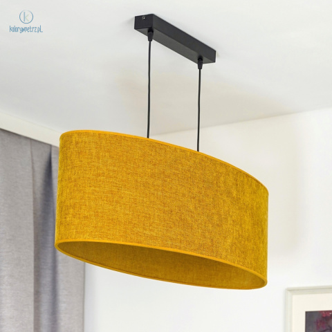 DUOLLA - elegancka lampa wisząca z abażurem OVAL L, musztardowa