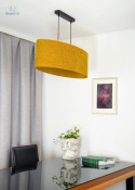 DUOLLA - elegancka lampa wisząca z abażurem OVAL L, musztardowa