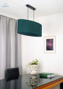 DUOLLA - elegancka lampa wisząca z abażurem OVAL L, zieleń butelkowa