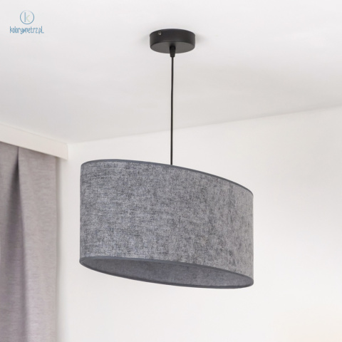 DUOLLA - elegancka lampa wisząca z abażurem OVAL, grafit