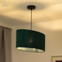 DUOLLA - elegancka lampa wisząca z abażurem OVAL, zieleń butelkowa