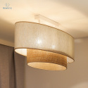 DUOLLA - lampa sufitowa z abażurem OVAL BOHO RAFIA, kremowa/słomkowa