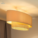 DUOLLA - lampa sufitowa z abażurem OVAL BOHO RATTAN, ecru/słomkowa