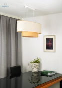 DUOLLA - lampa wisząca z abażurem OVAL BOHO RAFIA, kremowa/słomkowa