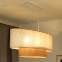 DUOLLA - lampa wisząca z abażurem OVAL BOHO RAFIA, kremowa/słomkowa