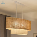 DUOLLA - lampa wisząca z abażurem OVAL BOHO YUTE, beżowy/biały