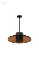 DUOLLA - lampa wisząca z abażurem RIO GLAMOUR RATTAN, czarna/złota