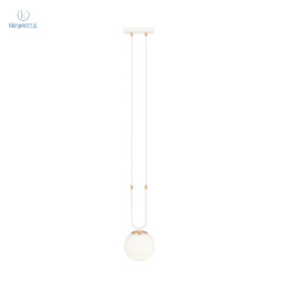 EMIBIG - lampa wisząca w stylu glamour GLAM 1 WHITE/OPAL, biała
