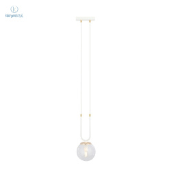 EMIBIG - lampa wisząca w stylu glamour GLAM 1 WHITE/TRANSPARENT, biała