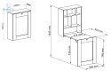 BIM FURNITURE - składane biurko z półkami i tablicą do pisania TILT ARTISAN, 150x120 cm, kolor dąb artisan/czarny mat