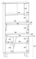BIM FURNITURE - składane biurko z regałem HOMI WHITE GLOSS, 175x80 cm, kolor biały połysk