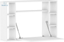 BIM FURNITURE - składane, ścienne biurko z półkami MUSE WHITE, 94x62 cm, kolor biały mat