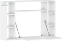 BIM FURNITURE - składane, ścienne biurko z półkami MUSE WHITE GLOSS, 94x62 cm, kolor biały połysk