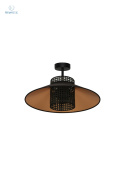 DUOLLA - lampa sufitowa z abażurem RIO GLAMOUR RATTAN, czarna/złota