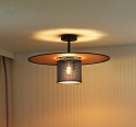 DUOLLA - lampa sufitowa z abażurem TOKYO GLAMOUR SHINY, czarna/miedziana