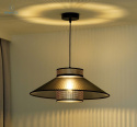 DUOLLA - lampa wisząca z abażurem RIO GLAMOUR SHINY, czarna/miedziana