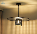 DUOLLA - lampa wisząca z abażurem TOKYO GLAMOUR RATTAN, czarna