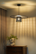 DUOLLA - lampa wisząca z abażurem TOKYO GLAMOUR RATTAN, czarna