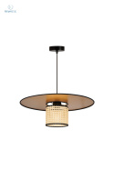 DUOLLA - lampa wisząca z abażurem TOKYO GLAMOUR RATTAN, złota/słomkowa