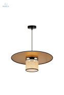 DUOLLA - lampa wisząca z abażurem TOKYO GLAMOUR RATTAN, złota/słomkowa