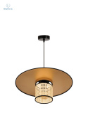 DUOLLA - lampa wisząca z abażurem TOKYO GLAMOUR RATTAN, złota/słomkowa