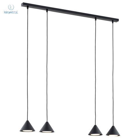 EMIBIG - nowoczesna lampa wisząca ELIT 4 BLACK, czarna