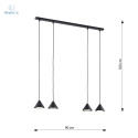 EMIBIG - nowoczesna lampa wisząca ELIT 4 BLACK, czarna