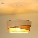 DUOLLA - lampa wisząca boho z abażurem TRIO KOBO, 45x20 cm ecru/beżowa