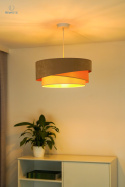 DUOLLA - lampa wisząca glamour z abażurem TRIO KOBO, 45x20 cm beżowy/ecru